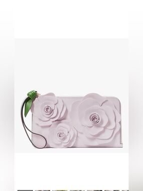 Kate Spade Flora Flower Medium L-Zip Wristlet